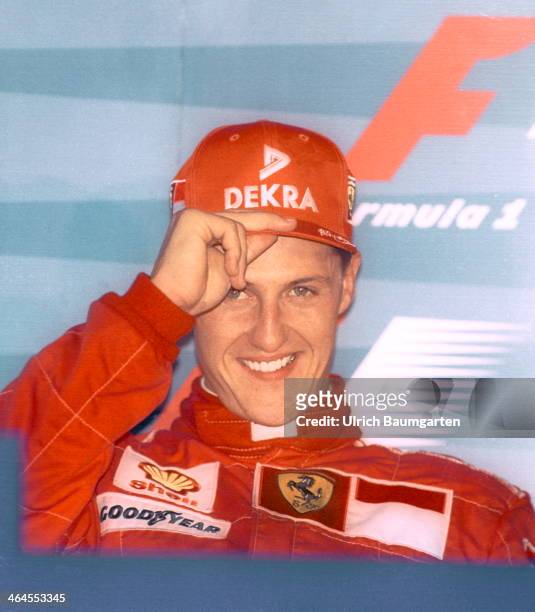 Michael Schumacher during a press conference at the Formula 1 Grand Prix at the Hockenheimring, on July 27, 1997 in Hockenheimring, Germany.