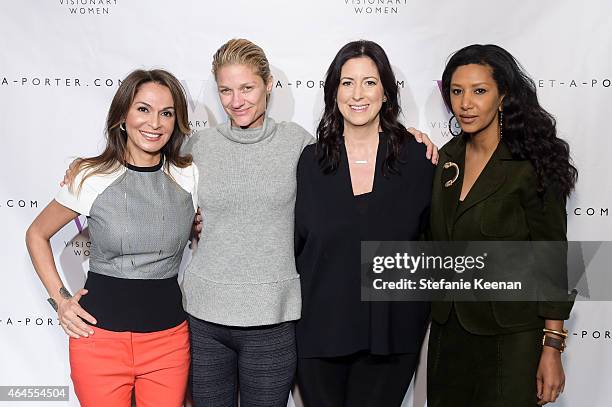 Angella Nazarian, Elizabeth Guber Sugarman, Lauren Taschen and Gelila Puck attend Visionary Women Presents "Women In Technology" at SLS Hotel on...