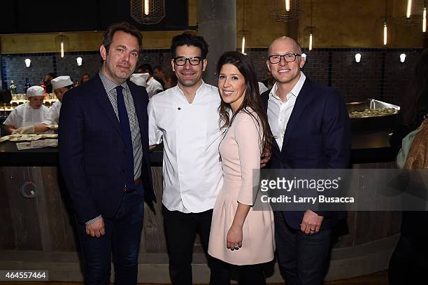 Editor and chief Adam Sachs, Chef George Mendes, Publisher Kristin Cohen and Eric Zinczenko attend a celebration of The New SAVEUR at Chef George...