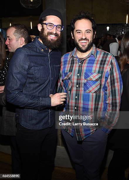 Max Sussman and Eli Sussman attend a celebration of The New SAVEUR at Chef George MendesÕ soon-to-be opened Lupulo Restaurant on February 26, 2015 in...