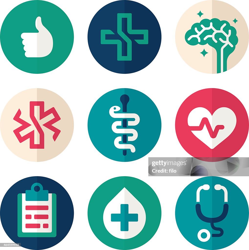 Health Symbols Flat Design High-Res Vector Graphic - Getty Images