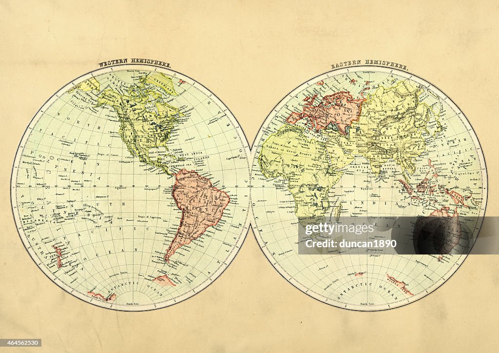 Antique Map of the World 1897