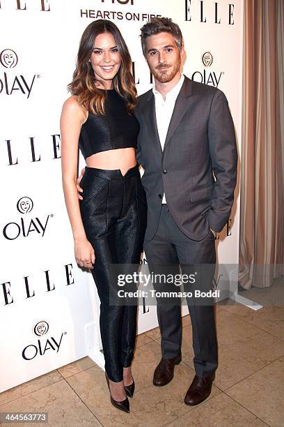 Actors Odette Annable and Dave Annable attend the ELLE Women In Television Celebration held at the Sunset Tower on January 22, 2014 in West...
