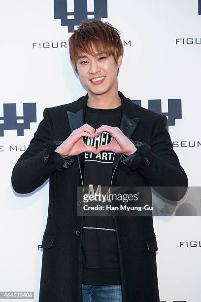 Seungho of South Korean boy band MBLAQ attends the photo call for the opening of "Figure Museum W" on February 26, 2015 in Seoul, South Korea.