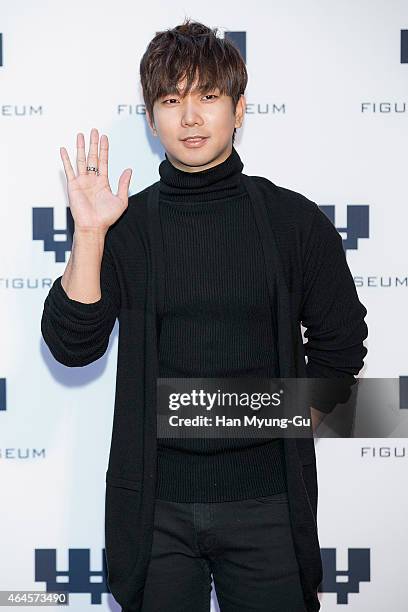 Of South Korean boy band MBLAQ attends the photo call for the opening of "Figure Museum W" on February 26, 2015 in Seoul, South Korea.