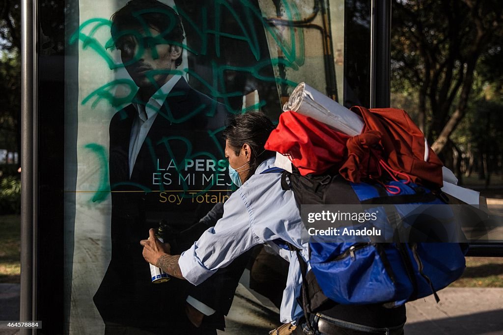 Protest for 43 missing students in Mexico City