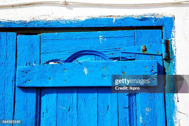 morocco in africa the old wood  facade rusty safe padlock