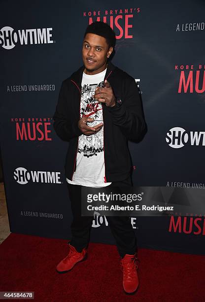 Actor Pooch Hall attends the premiere of Showtime's "Kobe Bryant's Muse" at The London Hotel on February 26, 2015 in West Hollywood, California.