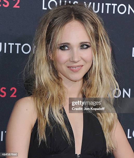 Actress Juno Temple arrives at Louis Vuitton "Series 2" The Exhibition on February 5, 2015 in Hollywood, California.