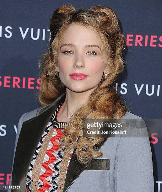 Haley Bennett arrives at Louis Vuitton "Series 2" The Exhibition on February 5, 2015 in Hollywood, California.