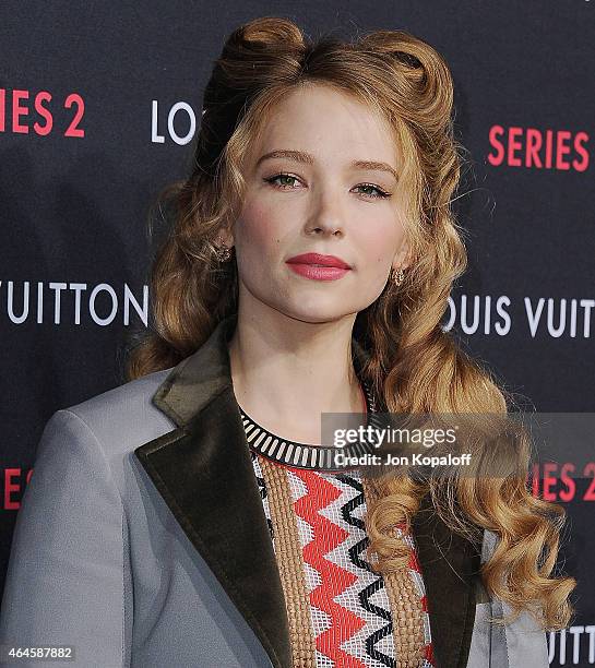 Haley Bennett arrives at Louis Vuitton "Series 2" The Exhibition on February 5, 2015 in Hollywood, California.