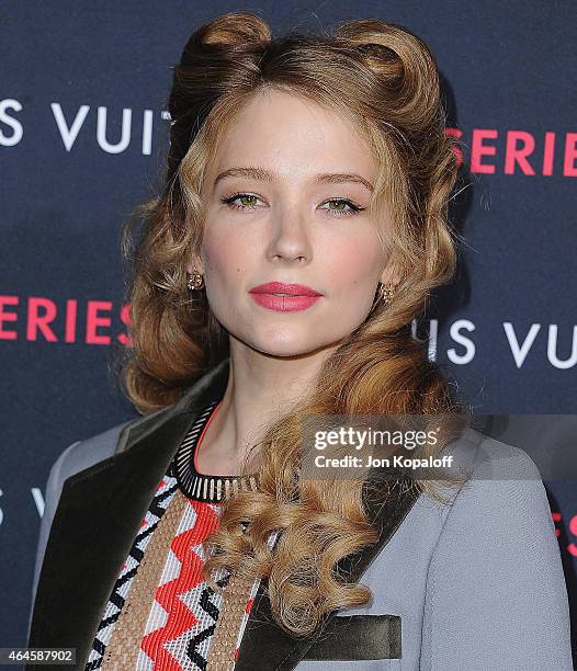 Haley Bennett arrives at Louis Vuitton "Series 2" The Exhibition on February 5, 2015 in Hollywood, California.