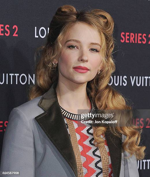 Haley Bennett arrives at Louis Vuitton "Series 2" The Exhibition on February 5, 2015 in Hollywood, California.