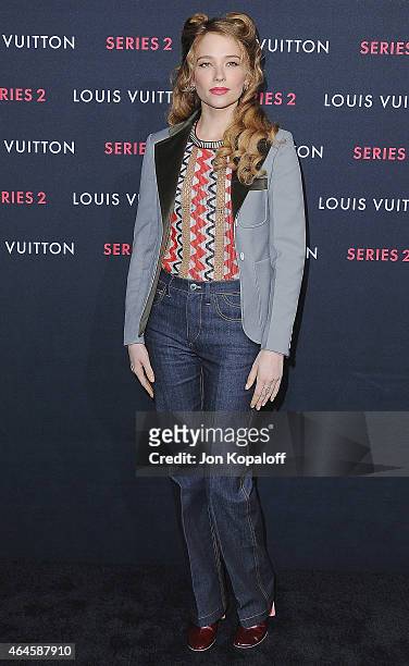 Haley Bennett arrives at Louis Vuitton "Series 2" The Exhibition on February 5, 2015 in Hollywood, California.