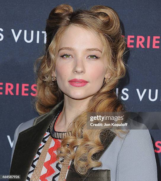 Haley Bennett arrives at Louis Vuitton "Series 2" The Exhibition on February 5, 2015 in Hollywood, California.