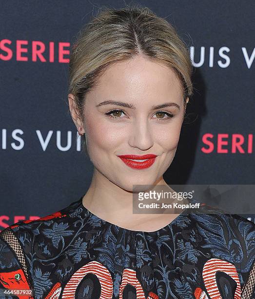 Actress Dianna Agron arrives at Louis Vuitton "Series 2" The Exhibition on February 5, 2015 in Hollywood, California.