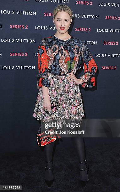 Actress Dianna Agron arrives at Louis Vuitton "Series 2" The Exhibition on February 5, 2015 in Hollywood, California.