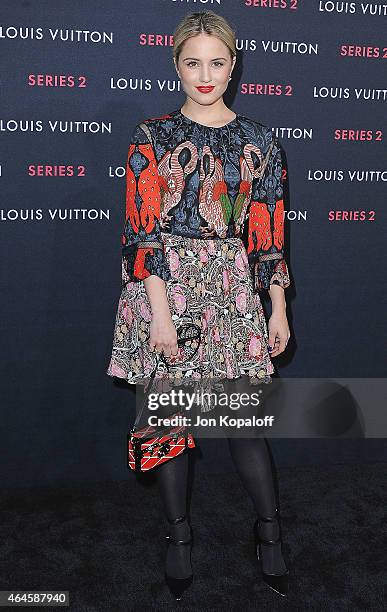 Actress Dianna Agron arrives at Louis Vuitton "Series 2" The Exhibition on February 5, 2015 in Hollywood, California.