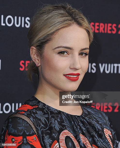 Actress Dianna Agron arrives at Louis Vuitton "Series 2" The Exhibition on February 5, 2015 in Hollywood, California.