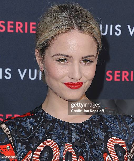 Actress Dianna Agron arrives at Louis Vuitton "Series 2" The Exhibition on February 5, 2015 in Hollywood, California.