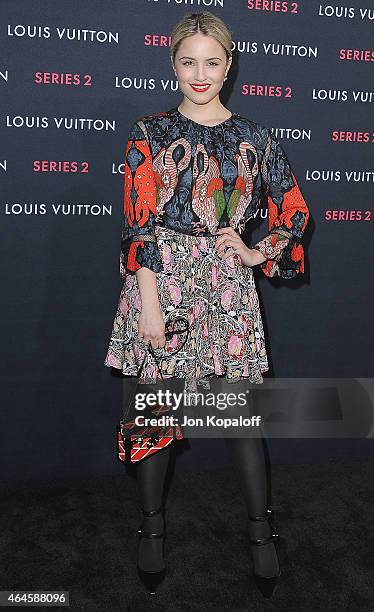 Actress Dianna Agron arrives at Louis Vuitton "Series 2" The Exhibition on February 5, 2015 in Hollywood, California.