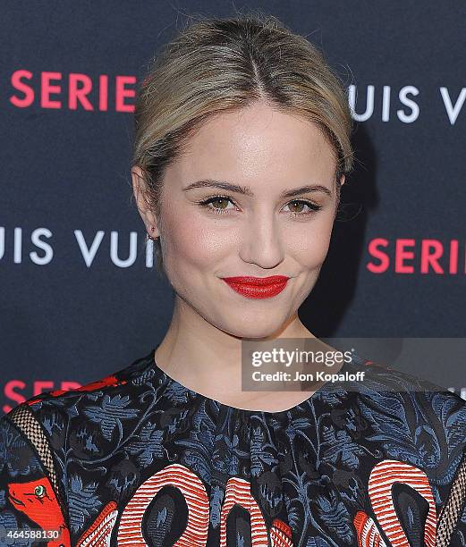 Actress Dianna Agron arrives at Louis Vuitton "Series 2" The Exhibition on February 5, 2015 in Hollywood, California.
