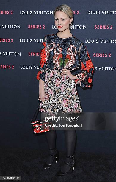 Actress Dianna Agron arrives at Louis Vuitton "Series 2" The Exhibition on February 5, 2015 in Hollywood, California.