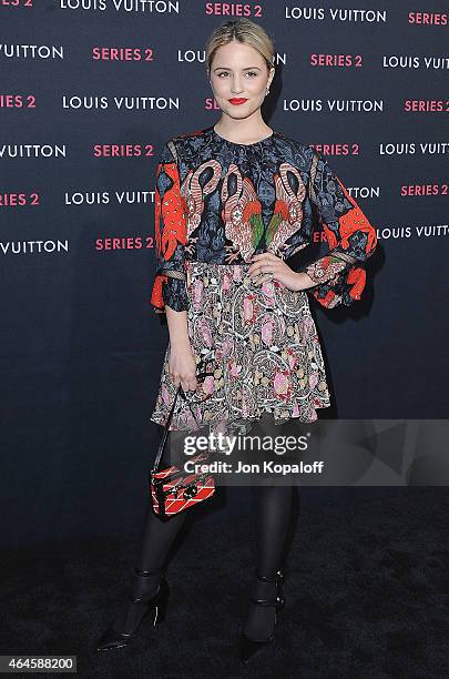 Actress Dianna Agron arrives at Louis Vuitton "Series 2" The Exhibition on February 5, 2015 in Hollywood, California.