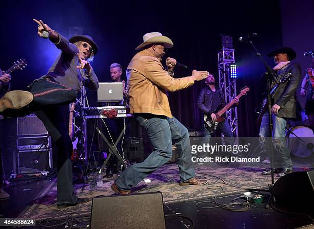 Big Kenny, Cowboy Troy and John Rich perform during Big & Rich CRS House Party at Mount Richmore on February 26, 2015 in Nashville, Tennessee.