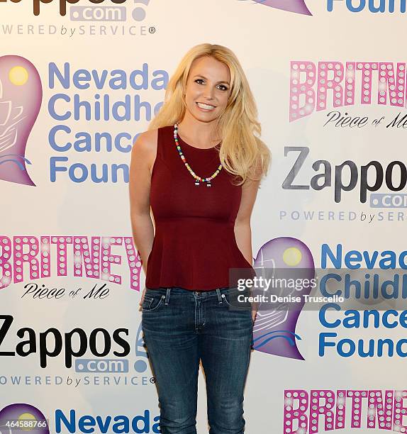 Britney Spears visits the Zappos.com campus in Downtown Las Vegas to celebrate her partnership with the Nevada Childhood Cancer Foundation and Zappos...