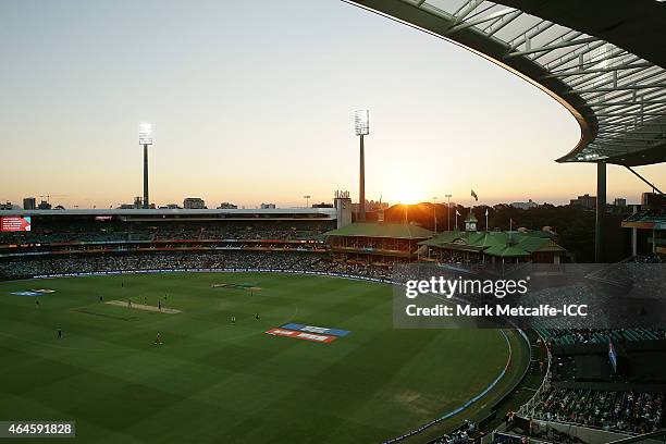 General view during the 2015 ICC Cricket World Cup match between South Africa and the West Indies at Sydney Cricket Ground on February 27, 2015 in...