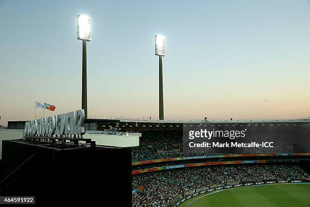 General view during the 2015 ICC Cricket World Cup match between South Africa and the West Indies at Sydney Cricket Ground on February 27, 2015 in...