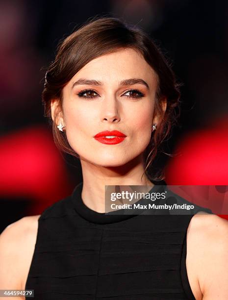 Keira Knightley attends the UK Premiere of 'Jack Ryan: Shadow Recruit' at Vue Leicester Square on January 20, 2014 in London, England.