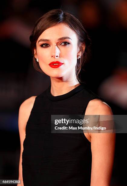 Keira Knightley attends the UK Premiere of 'Jack Ryan: Shadow Recruit' at Vue Leicester Square on January 20, 2014 in London, England.