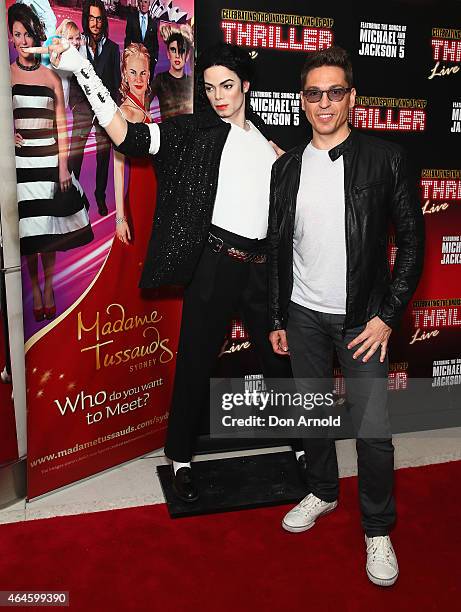 Michael Falzon arrives at the red carpet for 'Thriller Live' at the Sydney Lyric Theatre on February 27, 2015 in Sydney, Australia.