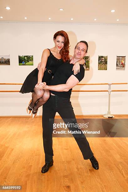Ralf Bauer and Oana Nechiti pose at a photo call for the television competition 'Let's Dance' on February 27, 2015 in Cologne, Germany. On March...