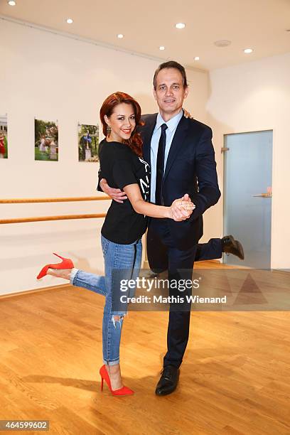 Ralf Bauer and Oana Nechiti pose at a photo call for the television competition 'Let's Dance' on February 27, 2015 in Cologne, Germany. On March...