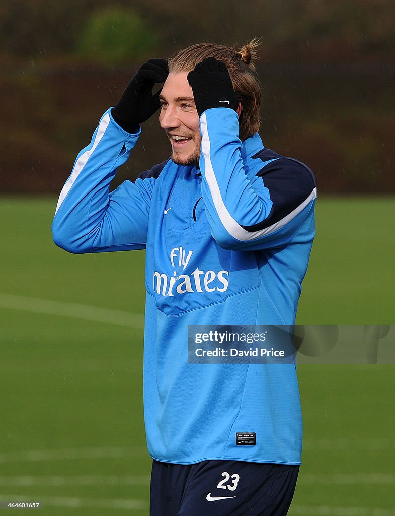 Nicklas Bendtner of Arsenal during Arsenal Training Session at London