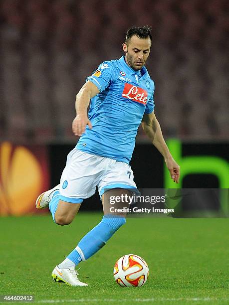 Giandomenico Mesto of Napoli in action during the UEFA Europa League Round of 32 football match between SSC Napoli and Trabzonspor AS at the San...