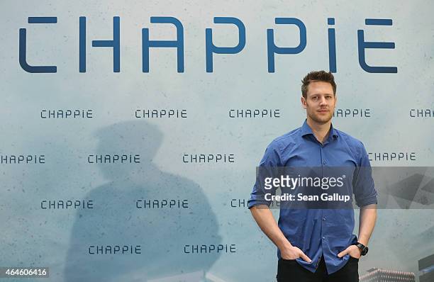 Director Neill Blomkamp attends a photo call for the film 'CHAPPIE' at Hotel De Rome on February 27, 2015 in Berlin, Germany.