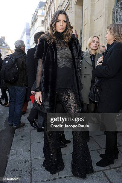Claudia Galanti attends the Zuhair Murad show as part of Paris Fashion Week Haute Couture Spring/Summer 2014 on January 23, 2014 in Paris, France.