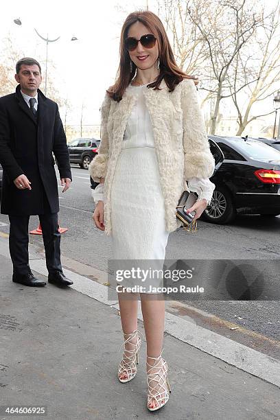 Elsa Zylberstein attends the Zuhair Murad show as part of Paris Fashion Week Haute Couture Spring/Summer 2014 on January 23, 2014 in Paris, France.