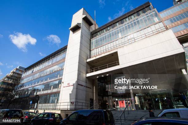 General view of the Cavenish campus of the University of Westminster on February 27 where Kuwaiti-born London computer programmer Mohammed Emwazi,...