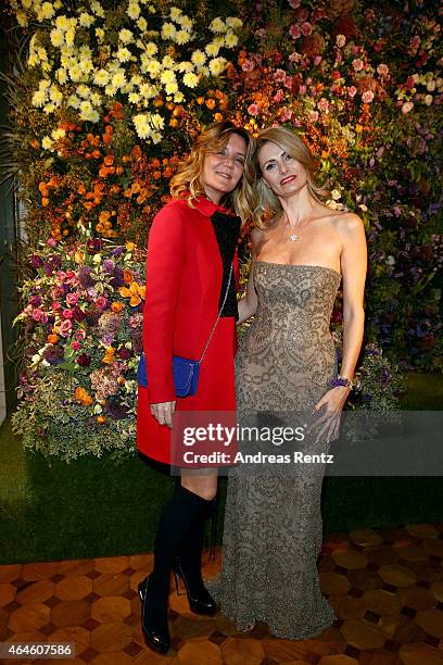 Patrizia Kunz D'Asburgo Lorena and Ileana Turrini attend the Meissen Couture FW15 presentation during Milan Fashion Week on February 26, 2015 in...