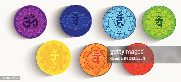 seven chakras - rangoli stock illustrations