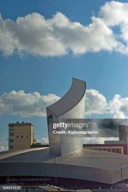 salford quays - imperial war museum north in manchester stock pictures, royalty-free photos & images