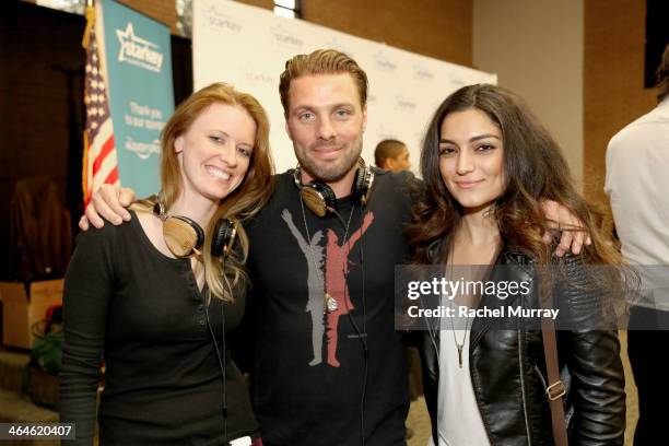 Bridget Hilton, Joe Huff, and Zoya Biglary attend the Starkey Hearing Foundation Mission during GRAMMY Camp at University of Southern California on...