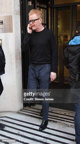 Chris Evans sighting at the BBC radio two studios on February 27, 2015 in London, England.