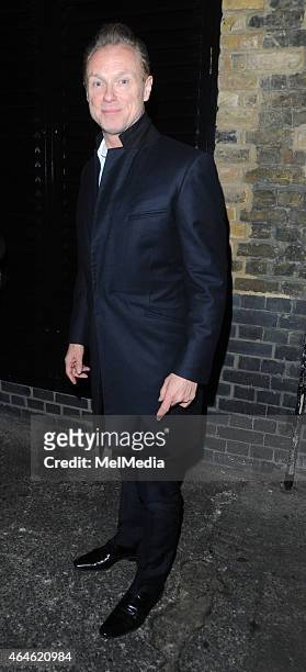 Gary Kemp is seen leaving The Chiltern Firehouse, on February 27, 2015 in London, England.
