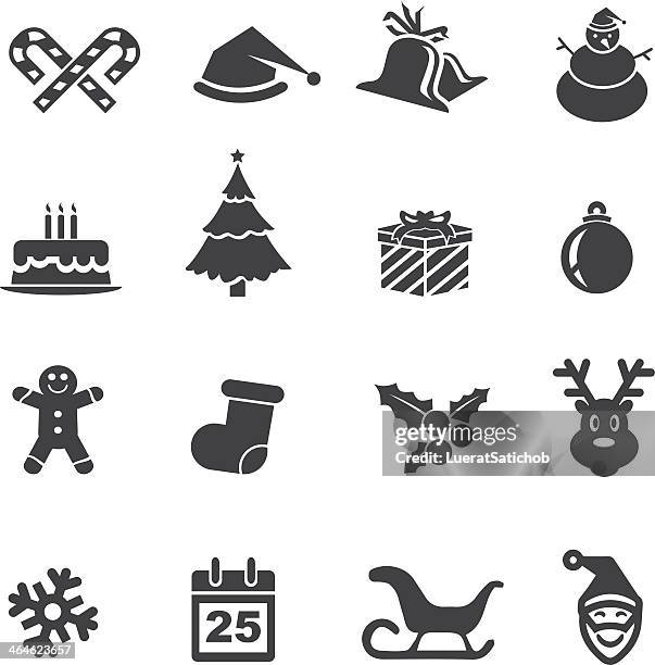 stockillustraties, clipart, cartoons en iconen met christmas icons - silhouette| eps10 - xmas eps